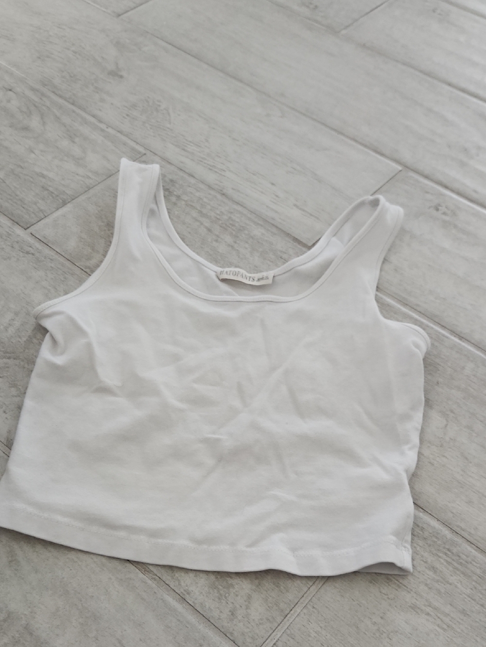 🌴🐻 White Women's Tank Crop Top - Unbranded